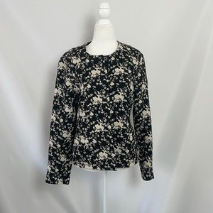 Coldwater Creek Floral Print Black/White Blazer